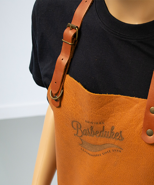 leren schort lasergraveren